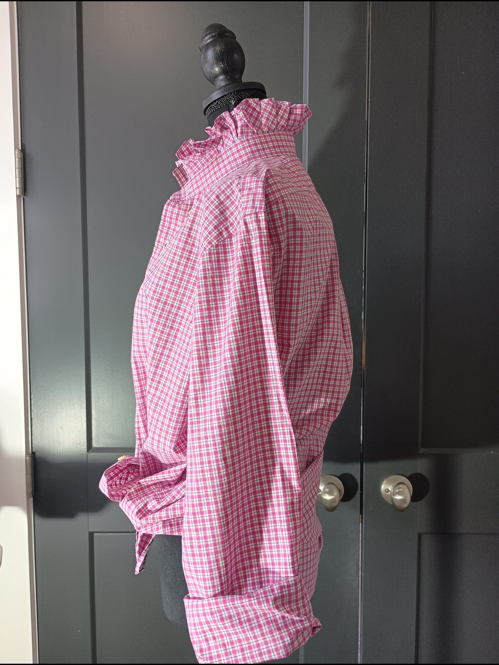 Upcycled Women's Ralph Lauren Ruffled Collar Shirt #045 - Picture 7 of 9